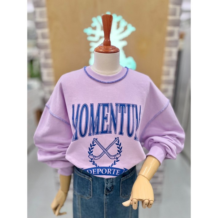 레코브 라인배색 프린트 맨투맨LC41E4LT020X