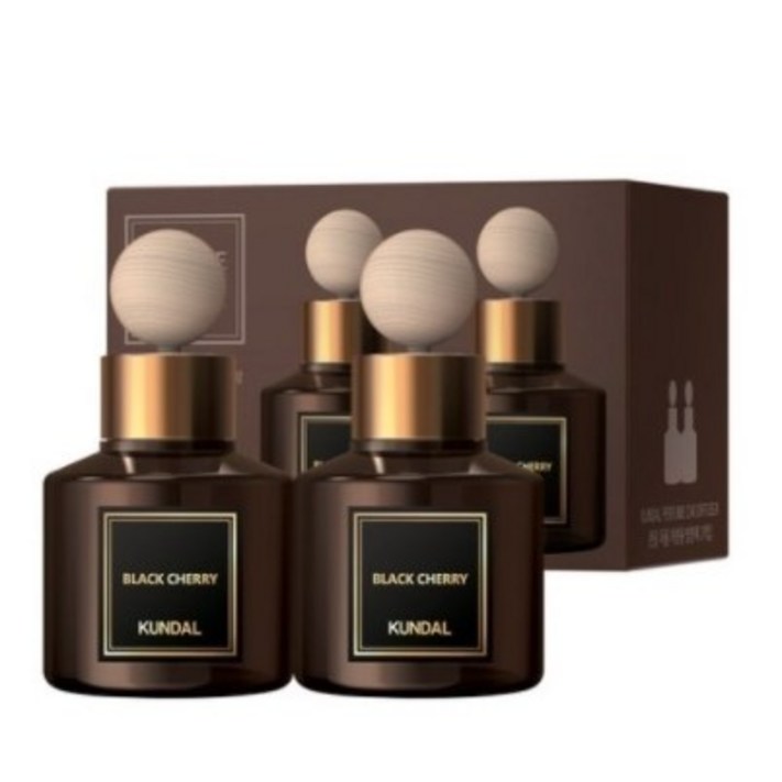 쿤달 퍼퓸 차량용 디퓨저 75ml 2개 우드볼스틱 2개, 블랙체리향, 1세트 쿤달 퍼퓸 차량용 디퓨저 75ml 2개 우드볼스틱 2개, 블랙체리향, 1세트
