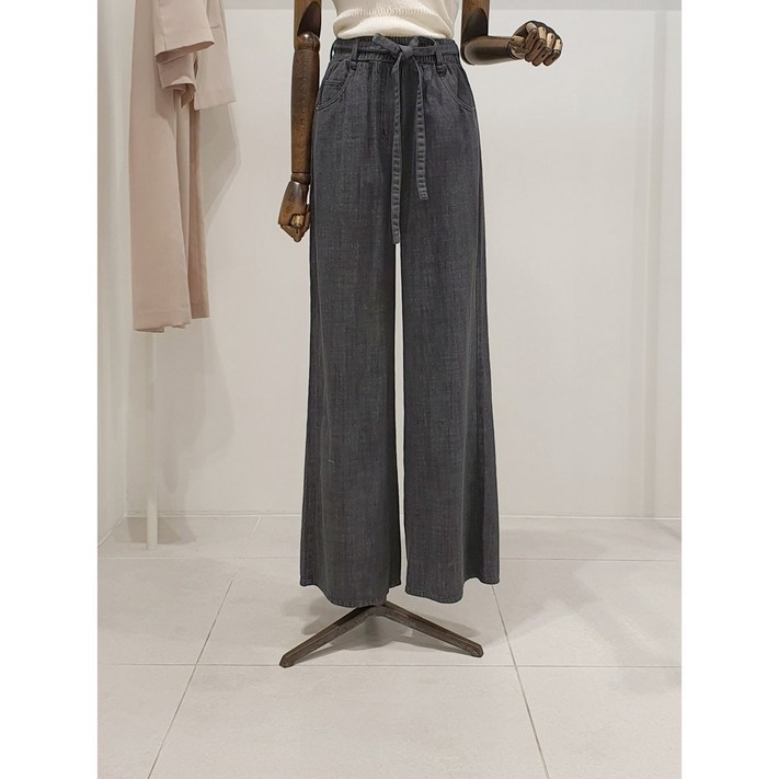 백화점 정품 ZOOC 파주점 zooc 주크 허리밴딩 끈벨트 와이드 데님팬츠 V253PSA919