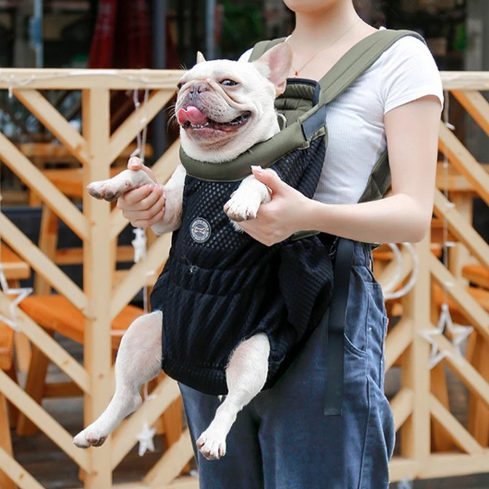 도그레미 강아지 포대기 통기성 메쉬 중형견 애견 이동 산책 자전거 애완백팩