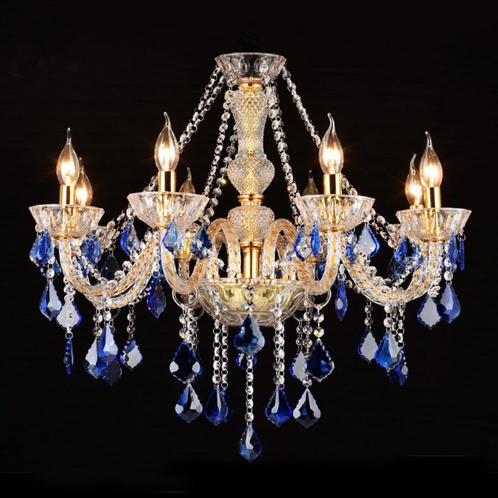 공간녹백 샹들리에 조명 샹드리에 18등, 8등 블루유니크LED 촛대구 제외체인세트 제외