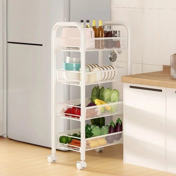 라온프리 철제 이동식 슬림 틈새 수납장