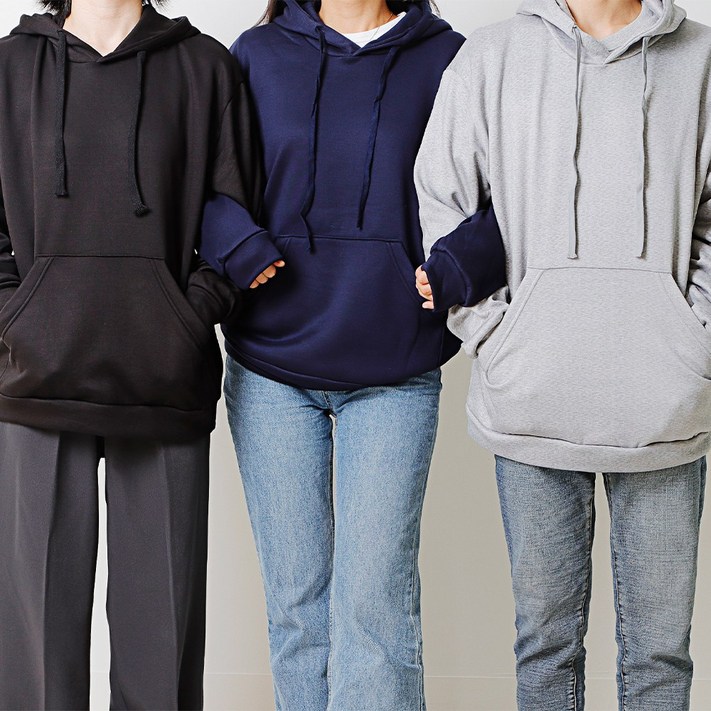 모든타임즈 국내생산 남녀공용 기모 스판 후드티 MDGT8