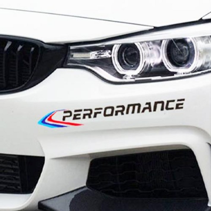 M퍼포먼스 BMW 스티커 차량용 범퍼 윙 튜닝 데칼스티커, 블랙, 1세트