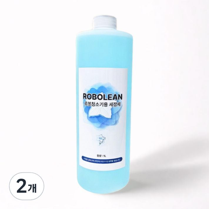일리마 에코백스 전용세제 호환 로봇청소기 세정제 1L 클리너, 2개, 로보린