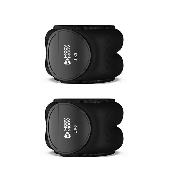 뭅뭅 손목 발목 모래주머니 2개입, 1kg, 블랙