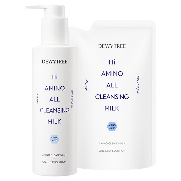 듀이트리 하이 아미노 올 클렌징 밀크 본품 200ml  리필 200ml 세트, 400ml, 1개