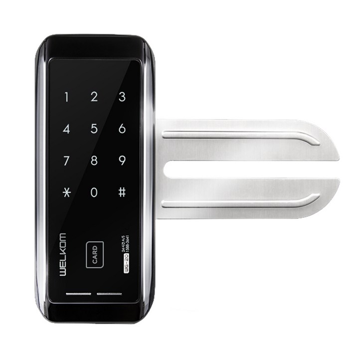 솔리티 웰콤 유리문 전용 스마트 보조키 손잡이 없음 도어락