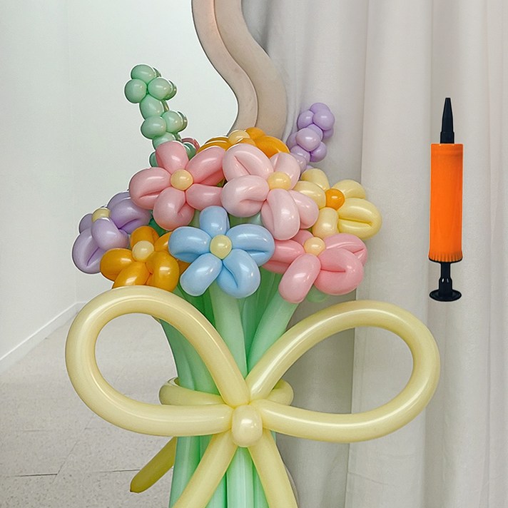 파티아일랜드 꽃다발 DIY  미니 손펌프 세트, 마카롱, 1세트