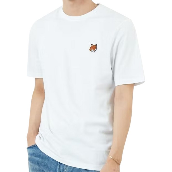 메종키츠네 남성 폭스헤드 반팔티 PM00107KJ7026 P199