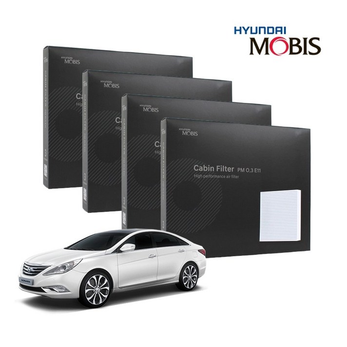 현대모비스 정품 프리미엄 에어컨필터 2년분 4개입 YF소나타 전용 2009년2014년식 적용, 1개