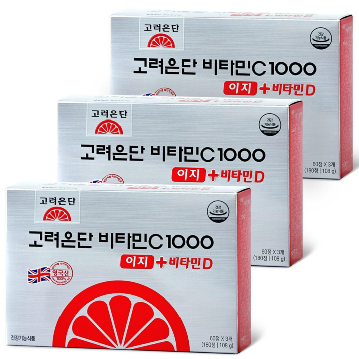 고려은단 비타민C1000 이지  비타민D, 180정, 3개