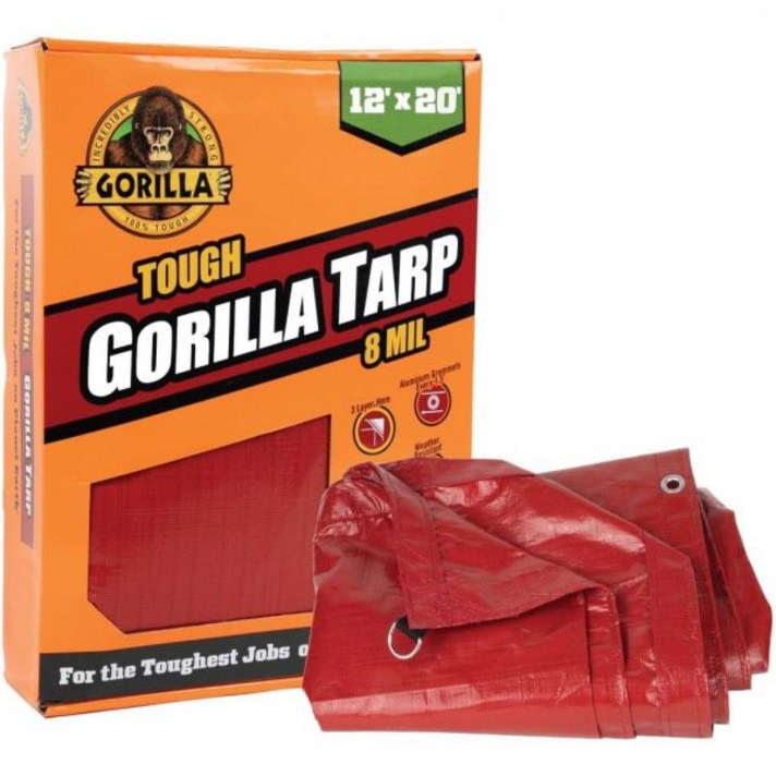 고릴라 12피트 x 20피트 터프 타프 97037 튼튼한 방수 기능과 다용도 야외 보호 기능. 강화 가장자리 밑단 및 내구성이 뛰어난 소재. 캠핑 정원 가꾸기 등에 이상적입니다