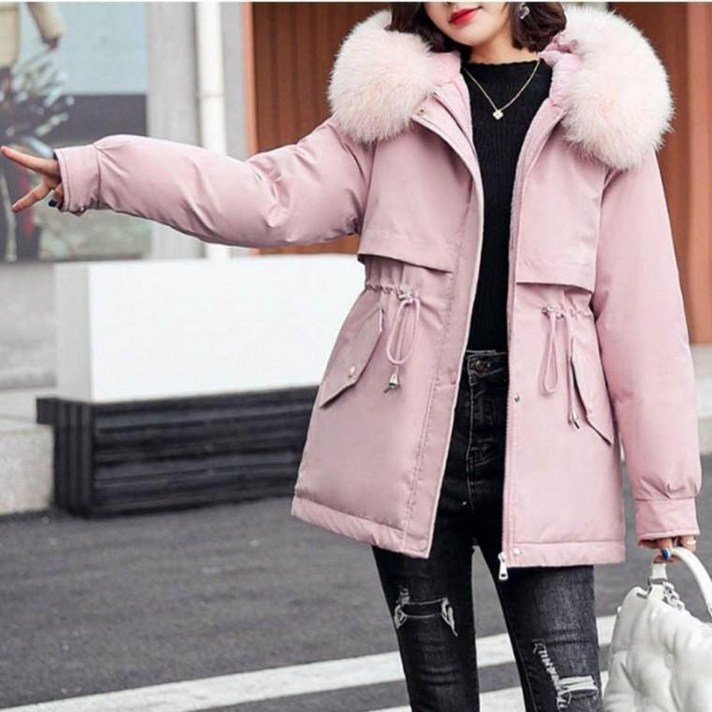 퍼후드 허리 겨울점퍼 슬림라인 패딩점퍼 3컬러