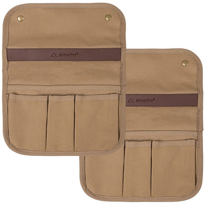 Camping Azit 캠핑 의자 사이드 포켓 2set, 브라운, 1단, 2개