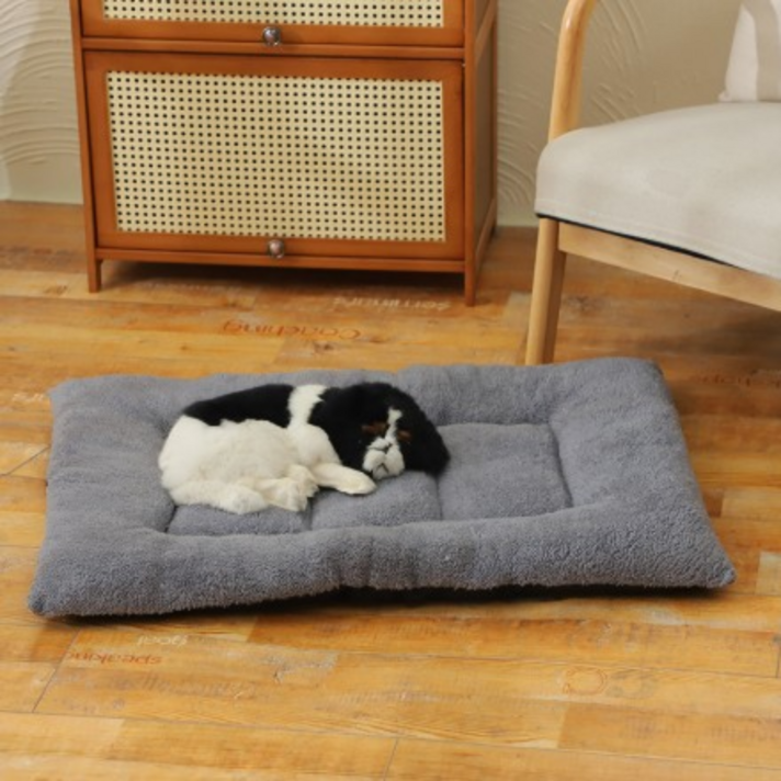 ONIU 반려동물 강아지 고양이 극세사 양털 기모 양면 꿀잠 푹신 방석 쿠션, 1개, 그레이