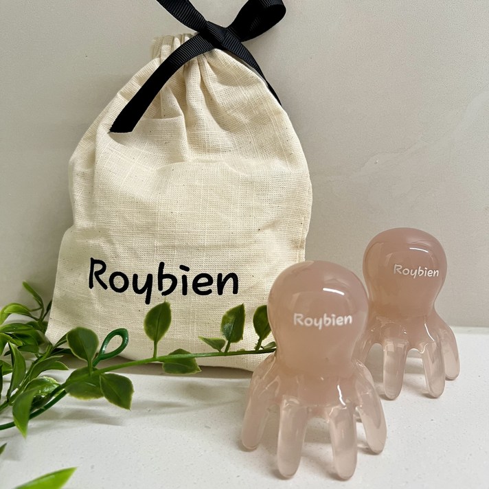 대형 문어 두피 괄사 마사지기 천연소재 11, 핑크, 1세트