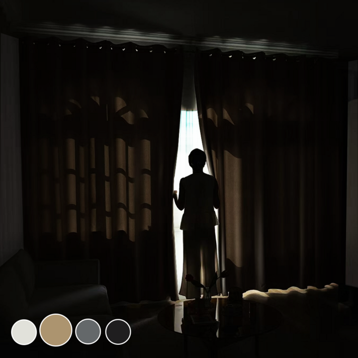 11 HOMEY NEST 완벽 빛차단 3중직 단열 방풍 암막커튼 거실 커텐 아일렛형