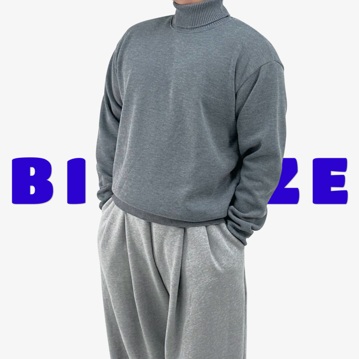 XL5XL 블루제이 목이 편한 빅사이즈 오버핏 기모 목티