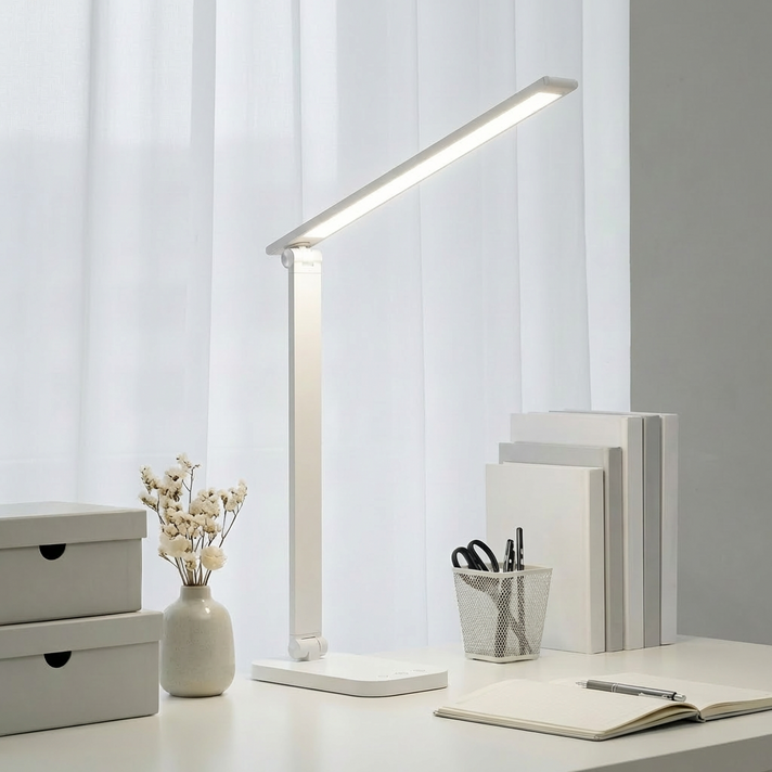 Airwit 학습용 led 스탠드 조명 책상 스탠드 무단계 밝기조절 학습등 독서등 책상등, 화이트