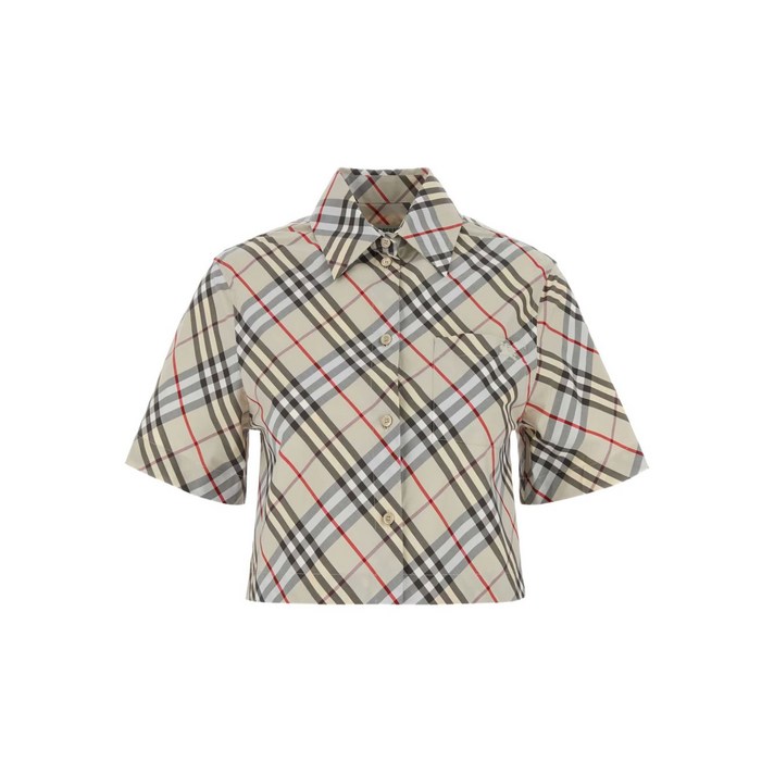 버버리 체크 패턴 반소매 셔츠