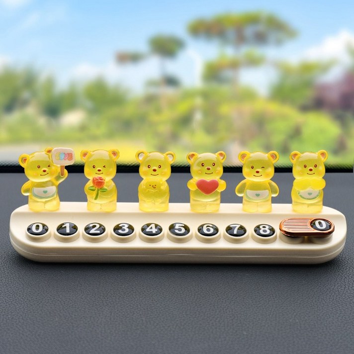 야광 캐릭터 주차번호판  귀엽고 잘보이는 주차 필수템, 1개, yellow