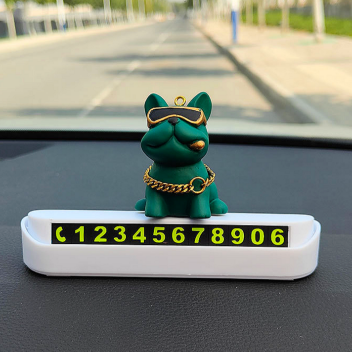 아임코지 캐릭터 차량 주차번호판, 1개, 화이트번호판그린강아지