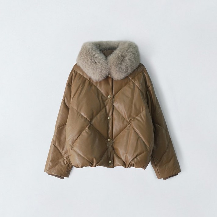앤클라인 폭스퍼 페이크레더 다운 패딩 점퍼 N4FW02