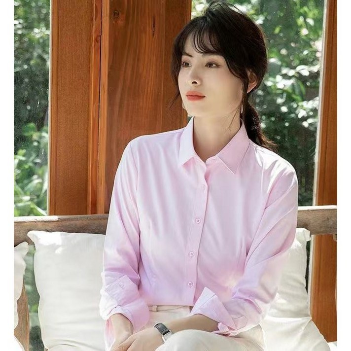 고퀄리티 스퀘어넥 여성 링클프리 셔츠