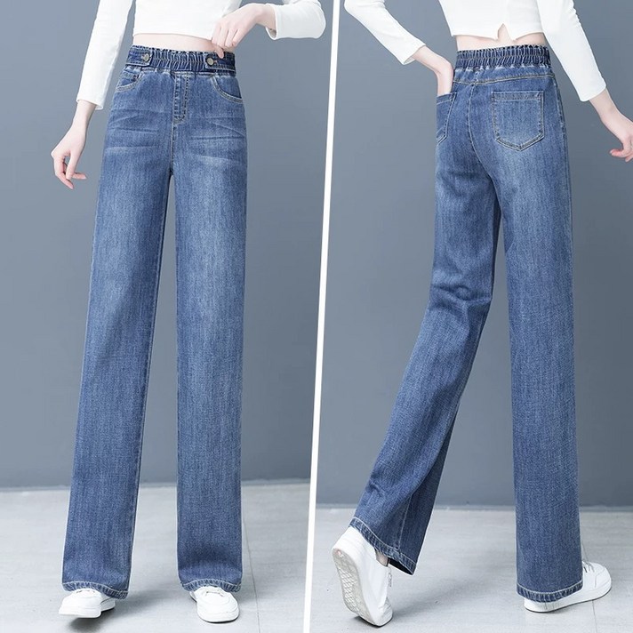 yuesizhuan여성용와이드밴딩 청바지 yuesizhuan여성용와이드밴딩 청바지