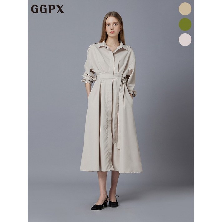 GGPX 핀턱 스트랩 셔츠 원피스 GP2OP011F