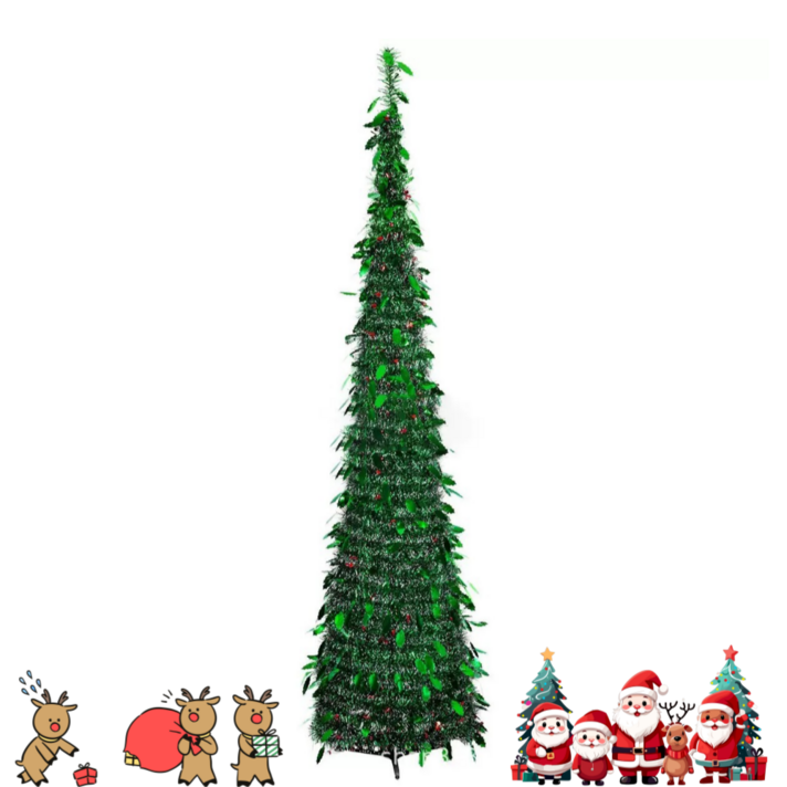 하와즈 간편수납 휴대용 슬림 롤트리 크리스마스 실내 실외 접이식 트리 1.5m