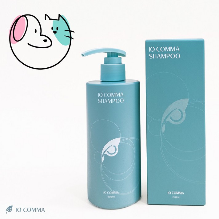 강아지 샴푸 저자극 천연 세정 얼굴 발 비듬 각질 습진 볼륨 아이오콤마 PDRN, 1개, 290ml