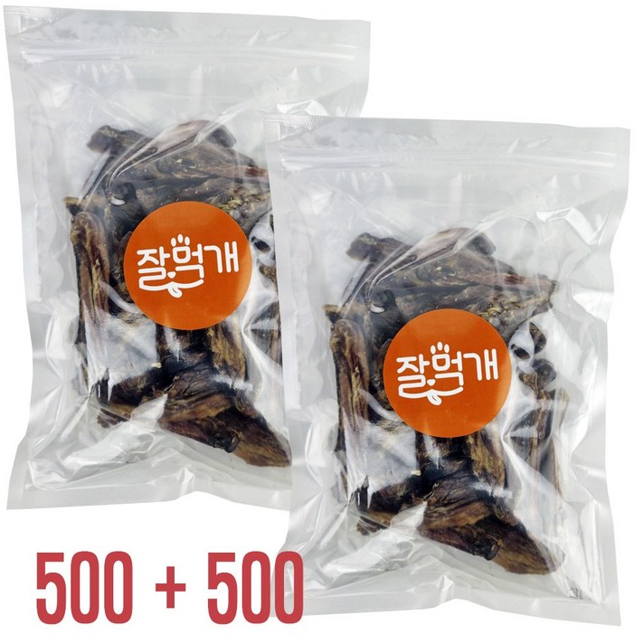 잘먹개 강아지 수제간식 대용량, 오리날개 500g  500g, 2개, 500g, 오리날개