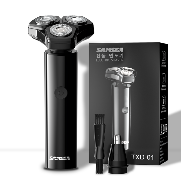 SAMSEA 360도 전기면도기, IPX7 완벽방수 전동면도기,휴대용 2in1 면도기