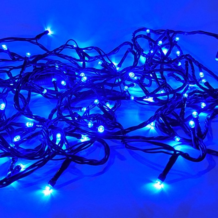 선세이브[세트] 크리스마스 트리/캠핑 조명 LED 은하수 100구 검정선+전원케이블 세트, 파란색