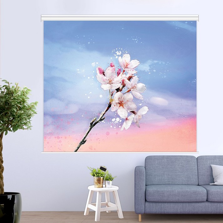 아르테홈 실사 암막롤스크린 꽃3 벚꽃송이