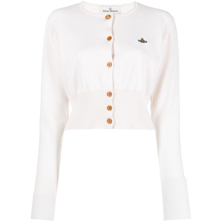 비비안웨스트우드 비 구체 로고 자수 가디건