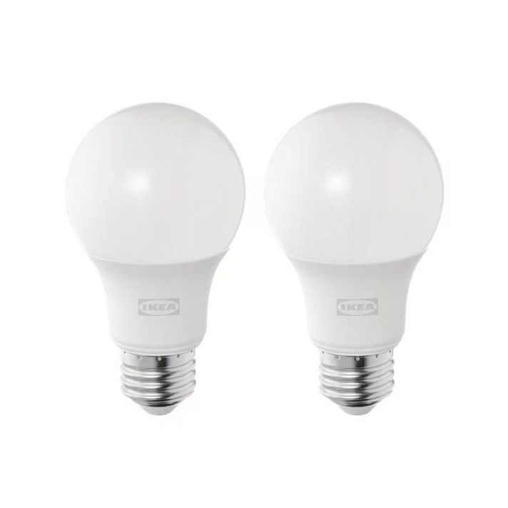 IKEA 이케아 RYET 뤼에트 LED 전구 2개세트 E26 600루멘 구형 오팔화이트색상 804.267.73 인테리어조명
