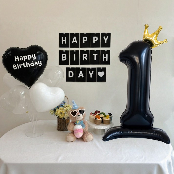 쏙쏙마켓 생일파티용품 숫자 하트 풍선 세트 이벤트 파티용품