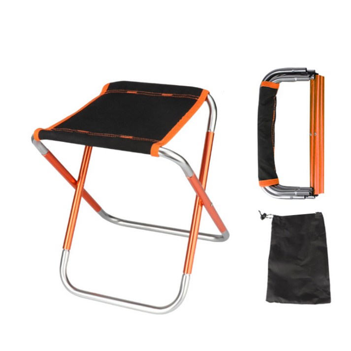 콩 K Leisure 초미니 휴대용 접이식 캠핑의자 + 파우치 세트, 오렌지, 1세트