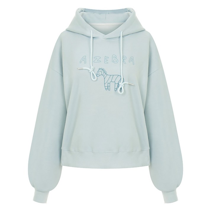 샐리 지브라 자수 후드 티셔츠 I6A-CTS017