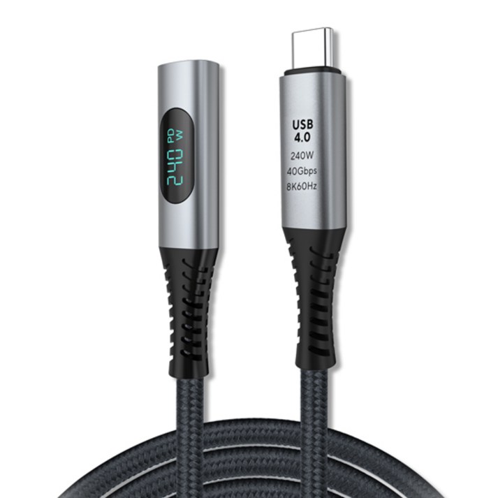엠비에프 USB 4.0 C타입 M C타입 F 240W 40Gbps 연장 케이블 MBFU40MF03