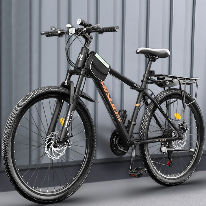 산타고 성인 자전거 24인치 26인치 산악자전거 일반자전거 출퇴근, 1개, 1cm, 블랙 26인치 x 24단 x 스포크 휠