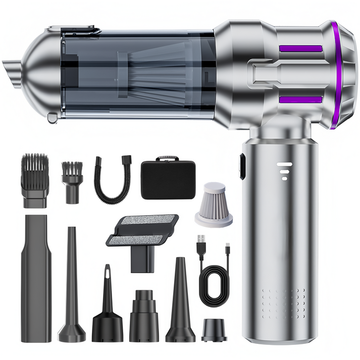 국내발송 RichMagic 16000pa 고성능 핸디 무선 청소기 BLDC 브러시리스 대흡력 휴대용 청소기 3단 조절 차량용가정용애견멀티청소기, 은보라색