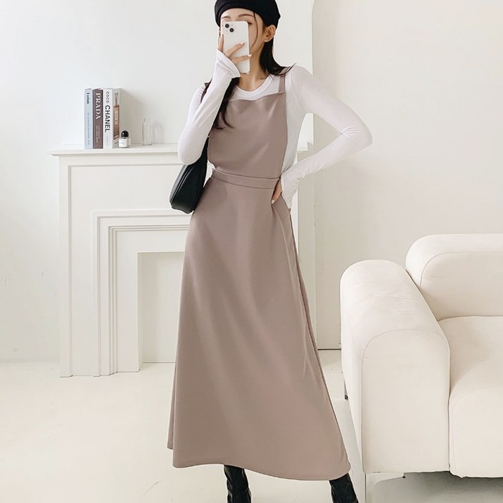 라몬즈뒷밴딩 뷔스티에 롱원피스 나시원피스 하객룩 빅사이즈77