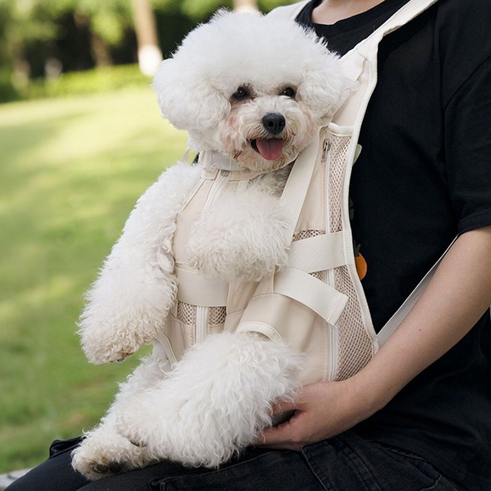 MH 반려동물 앞가방 포대기, 강아지 고양이 겸용, 1개, 화이트