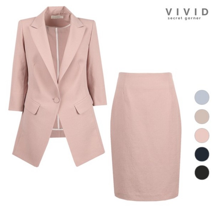 비비드시크릿가너 VIVID SET 여성 여름 마터치 정장자켓+정장스커트 세트