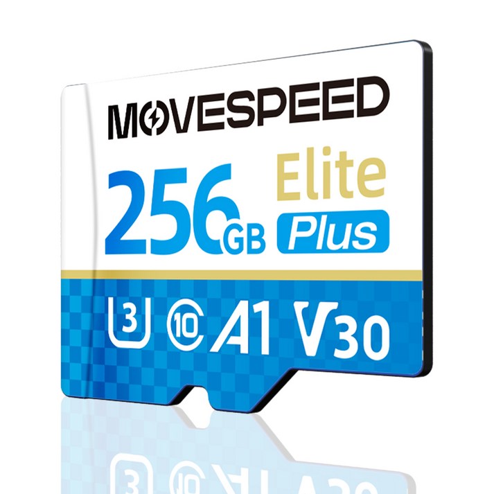 MOVESPEED T300 100MB/s 고속 마이크로SD카드 U3 V30 Class10 지원 스마트폰 4K 영상촬영용 메모리카드, 256GB, 1개