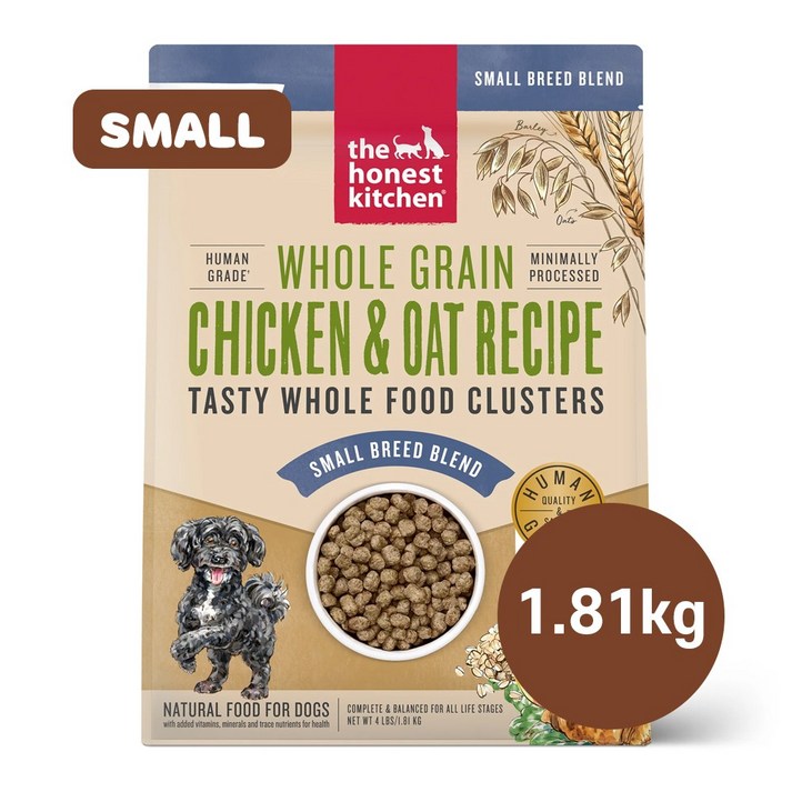 디어니스트키친 클러스터 홀그레인 치킨 스몰브리드 4LB 애견 보양식 자연식 맛있는 저알러지 오븐베이크드 소형견 노령견 퍼피 시니어 강아지 사료